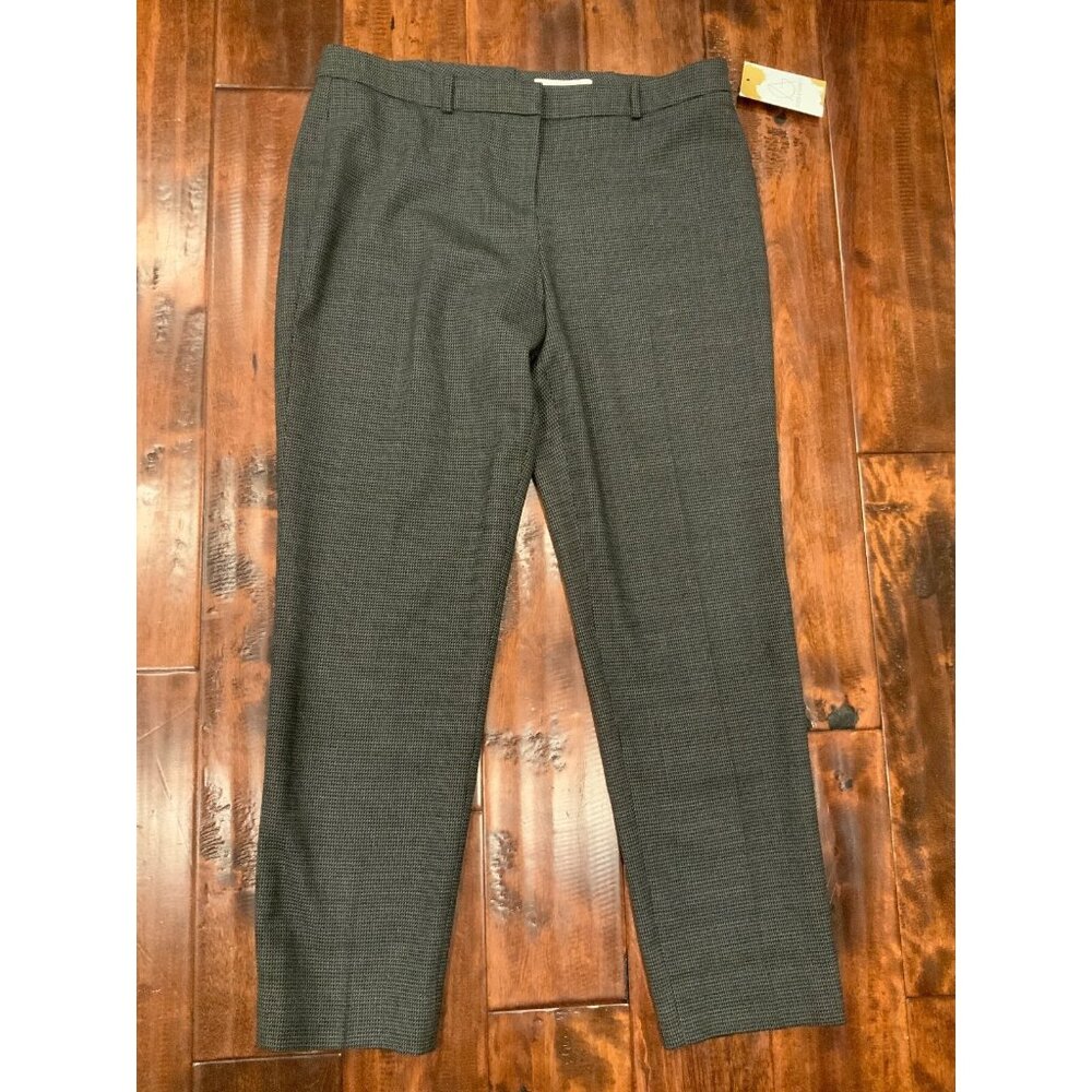 Hugo Boss Gray Micro Check Tapered Leg Dress Pants, Size 14